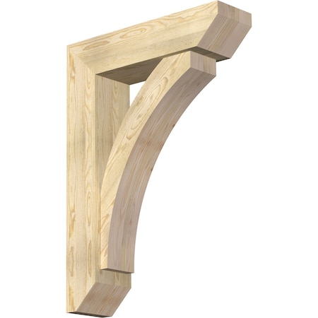 Ekena Millwork Thorton Slat Rough Sawn Bracket w/ Offset Brace, Douglas Fir, 8"W x 30"D x 42"H BKT0806X30X42THR06RDF